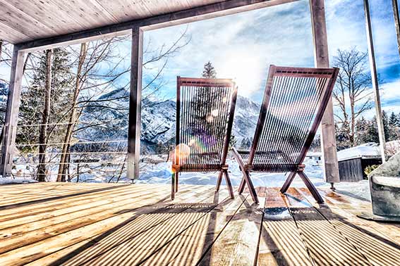 Terrasse Tiny Home an der Loisach